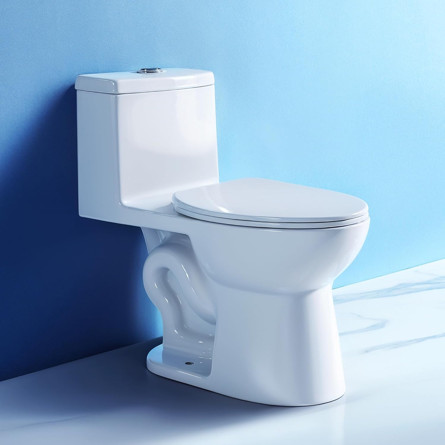 360° TSUNAMI Flush One-piece Toilet: 17.3" ADA Height, Nano Self-Cleaning, WaterSense/MAP/CUPC Certified, 0.8/1.28 Gal Dual Flush-Water saving, Elongated Bowl & Soft-Close Seat,12" Rough-In
