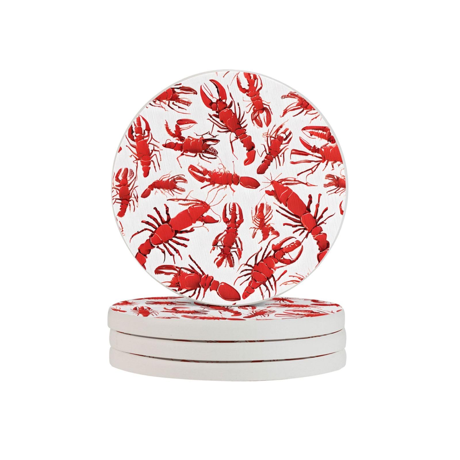 Sous-verres en diatomite homard rouge pour apéritif et café