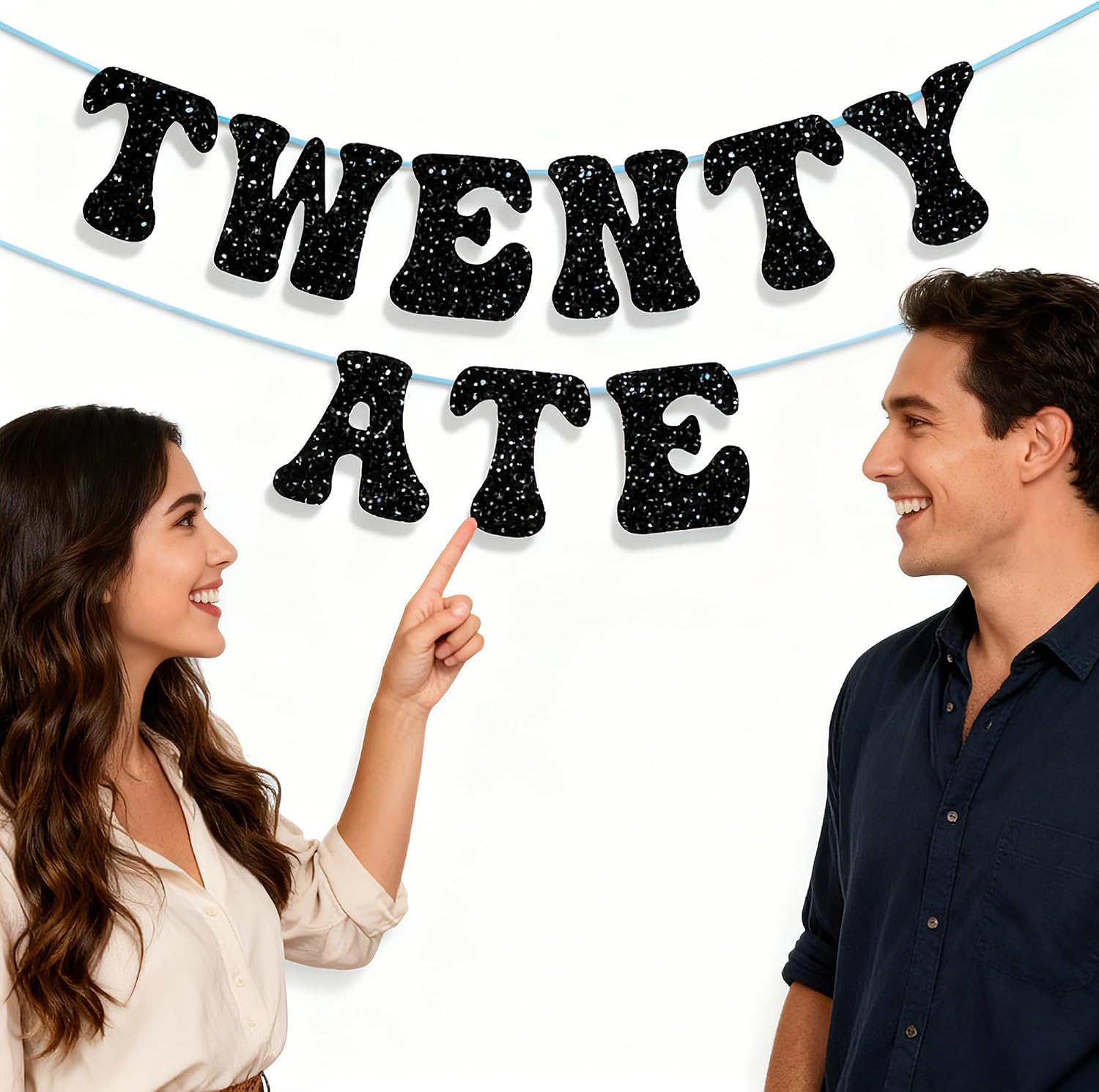 Twenty Ate Banner – Funny 28th Birthday Decorations, Cheers to 28 Years Party Supplies, Vintage-Inspired 28th Birthday Sign for Men & Women (TWENTY ATE)