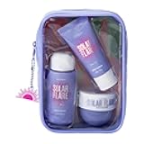 Sun Bliss Bath and Body Gift Set, 3 Piece Collection with Body Wash, Body Scrub, Body Butter in Purple Travel Case
