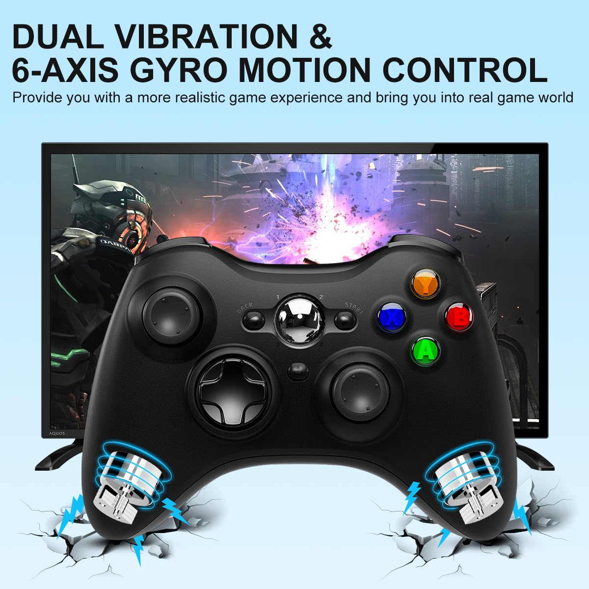 SWCTIM Xbox Controller Wireless Kompatibel mit Xbox One S/X/Xbox Series S/X,Windows PC,Xbox One Controller mit 2.4GHz Wireless Adapter, mit 3.5mm Kopfhörerbuchse,Schwarz