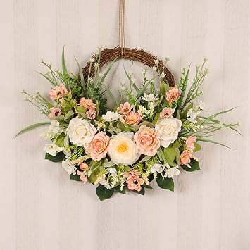 14Inch Grapevine Wreath, 2pcs Rattan Branch Plaim Wreath for Crafts