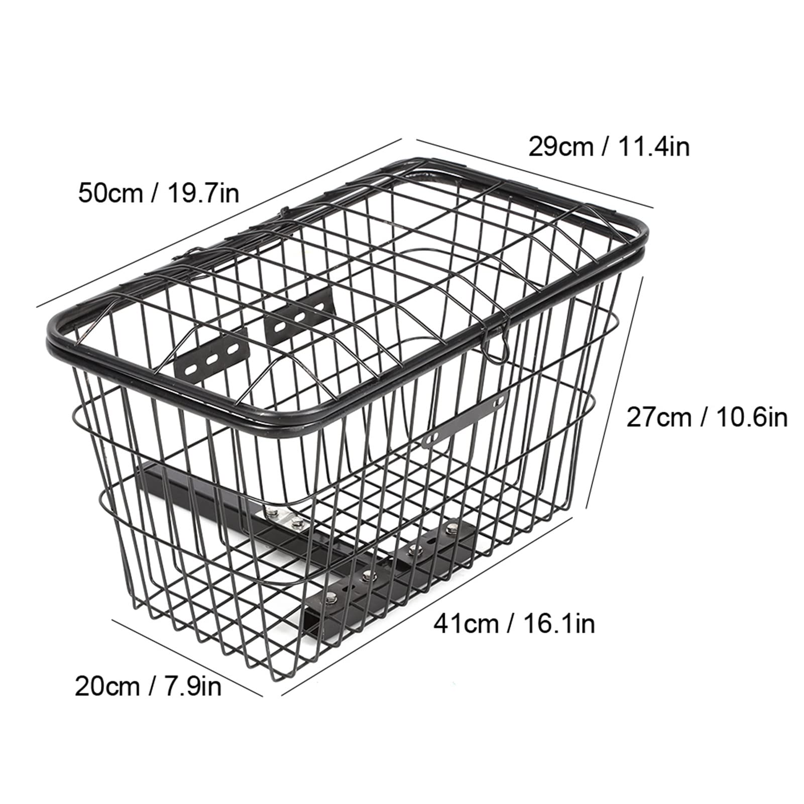 Cesta Trasera para Scooter, Cesta Portátil Grande para Scooter, Cesta de Almacenamiento Trasera de Hierro para Scooter, Cesta Plegable para Compras y Viajes, 50 X 27 X 20 Cm
