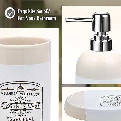 Miniatura 4 de Moderno juego de baño blanco de 3 piezas esencial bienestar relajación elegancia artículos para encimera accesorios mejor organizado