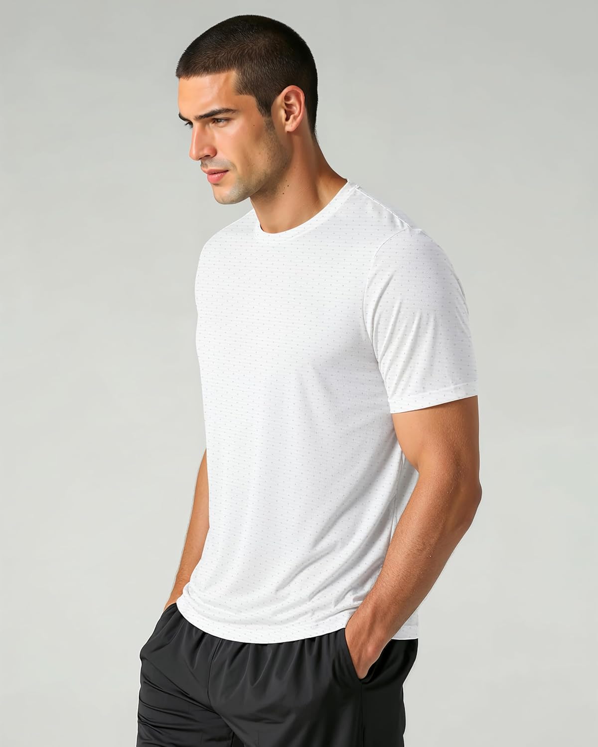 Real Essentials 5 Pack: Men’s Breeze Tech Crew Neck Workout T-Shirts Moisture-Wicking Athletic, Gym Shirts (Big and Tall)