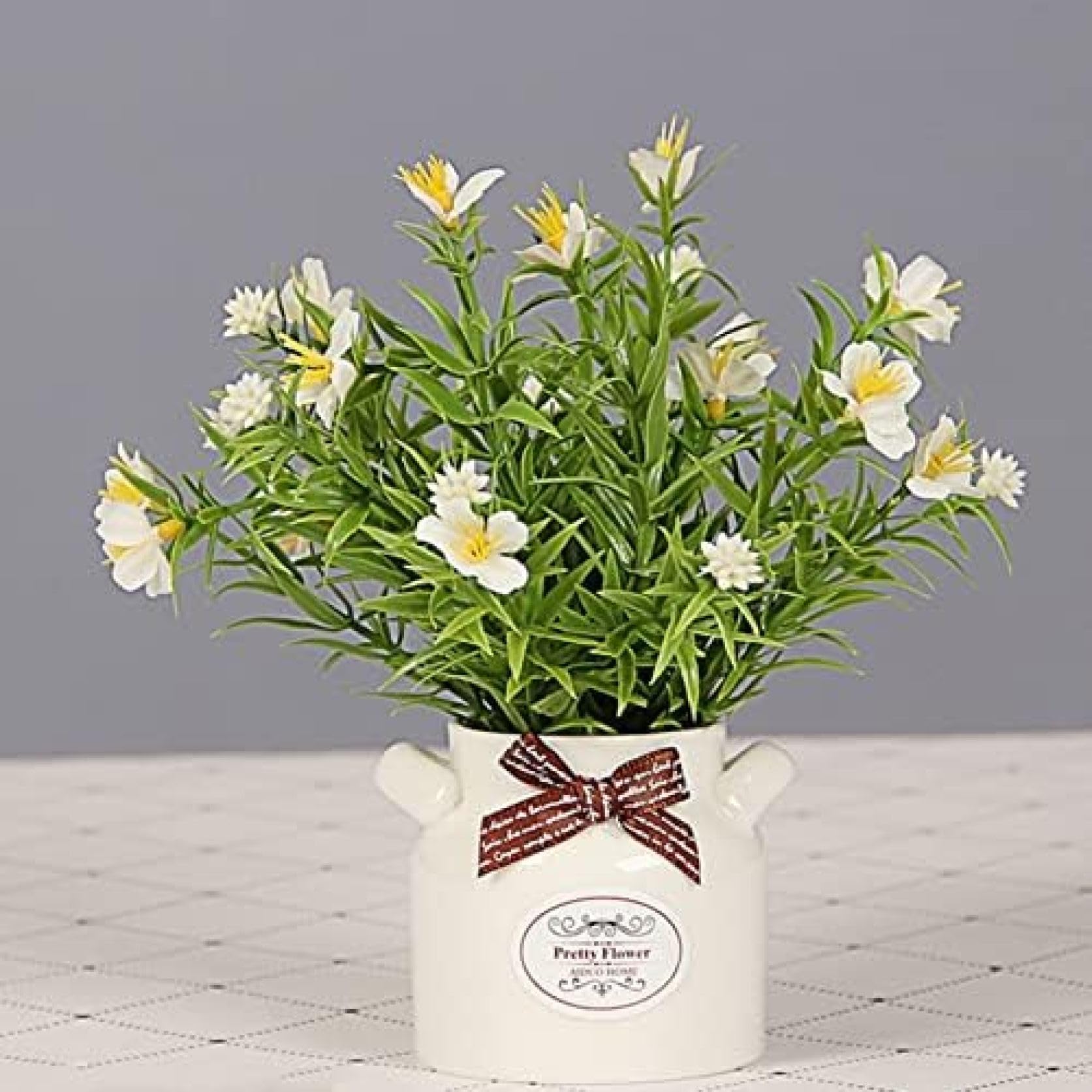 Amazon｜ハーブ 造花 セラミック花瓶付き ミニ 小さい かわいい 枯れ