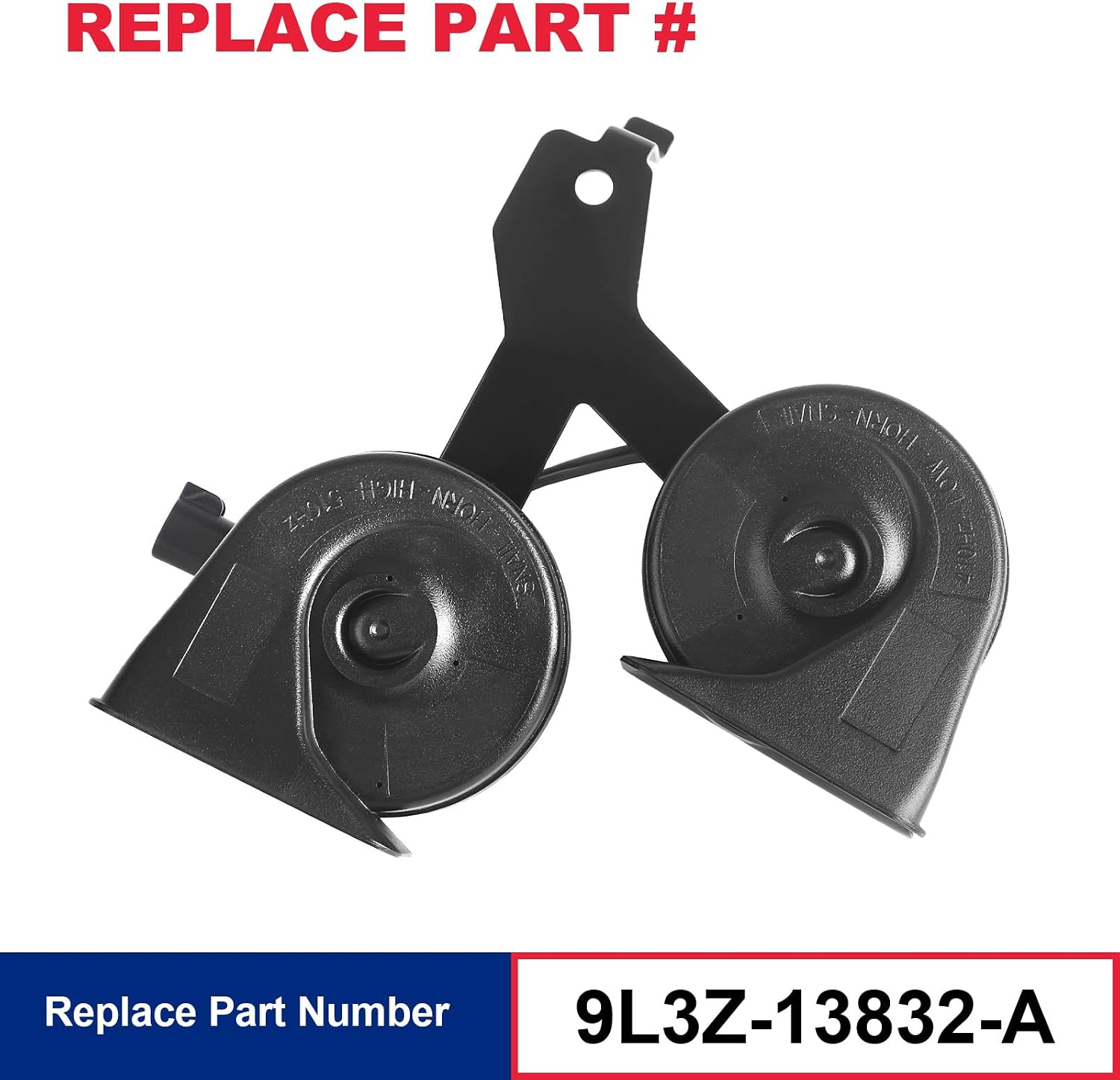 Horn Assembly with Bracket Compatible with 2009-2014 Ford F150 Replaces# 9L3Z-13832-A