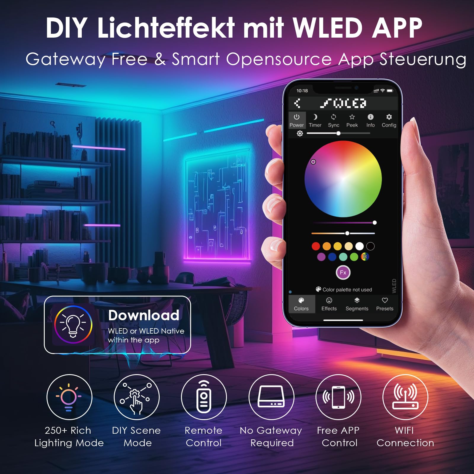 WLED Controller ESP32 mit Mikrofon für Adressierbarer LED Streifen Digital RGB IC WS2811 WS2812B SK6812 WS2815 (WLED Controller USB-C & UART)
