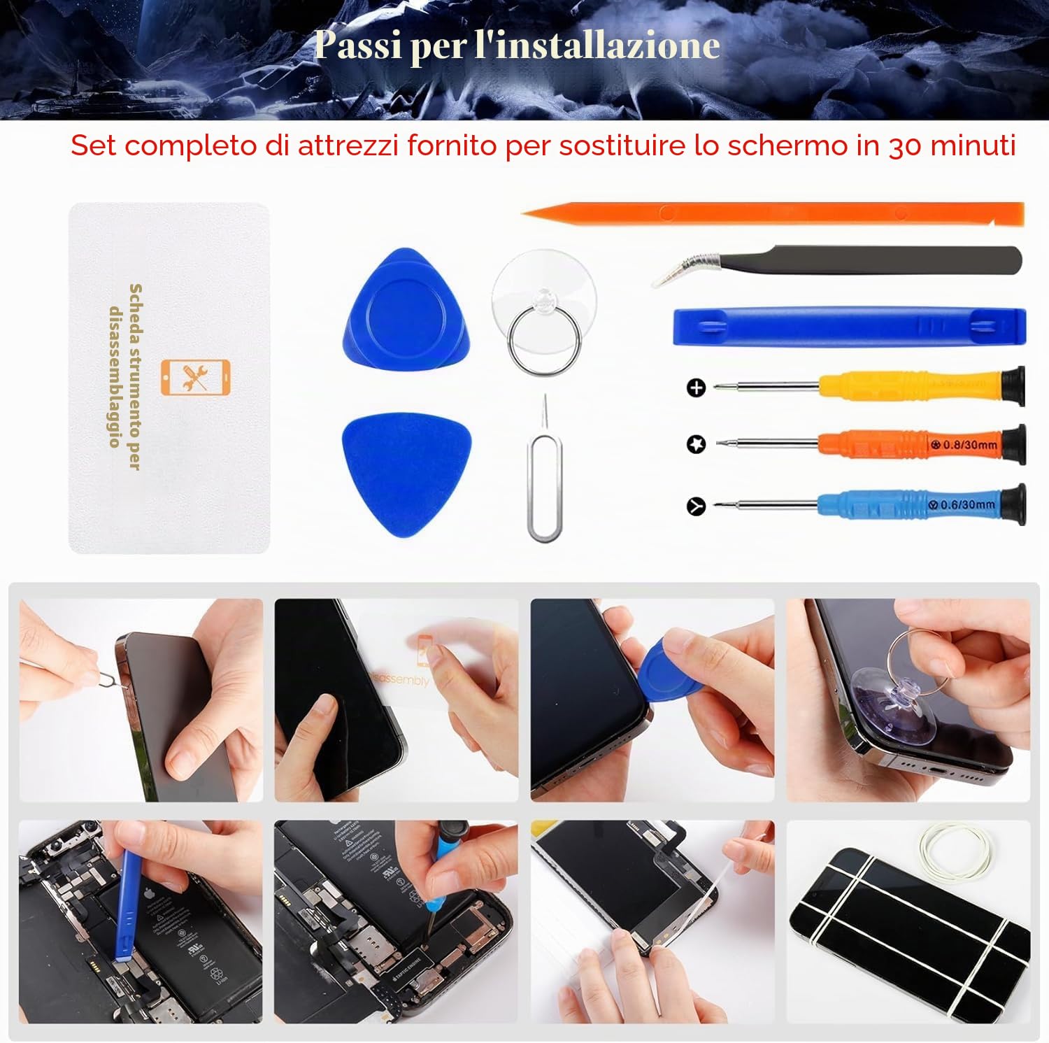 Schermo LCD TFT per iPhone 14 Pro Max per iPhone 14 Pro Max Sostituzione dello schermo A2894 A2893 A2895 Digitizer Touch Screen Assembly Kit di riparazione (nero, senza cornice)