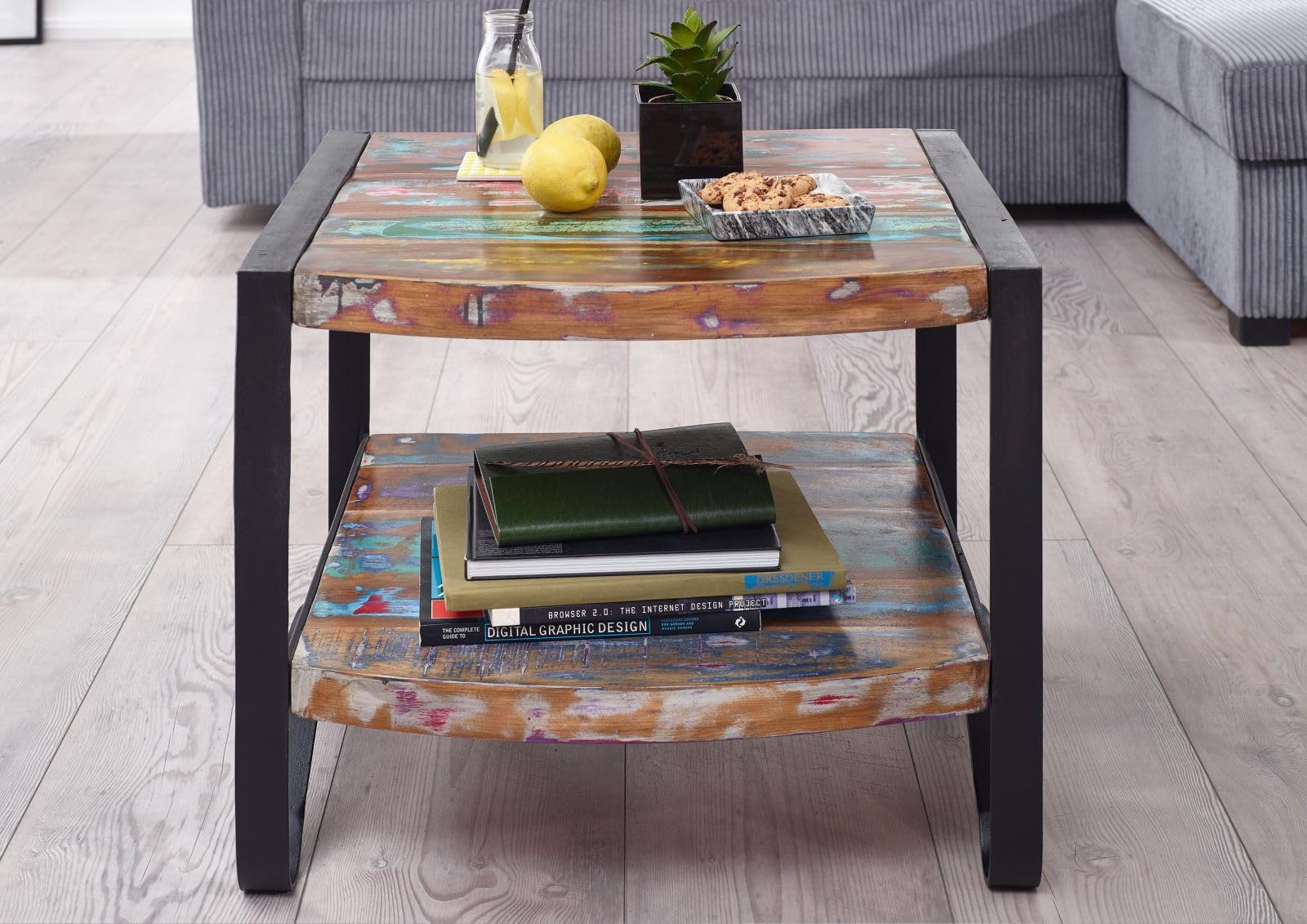 Image showcasing Industrial Furniture Reclaimed Wood Panel Industrial Modern X Frame