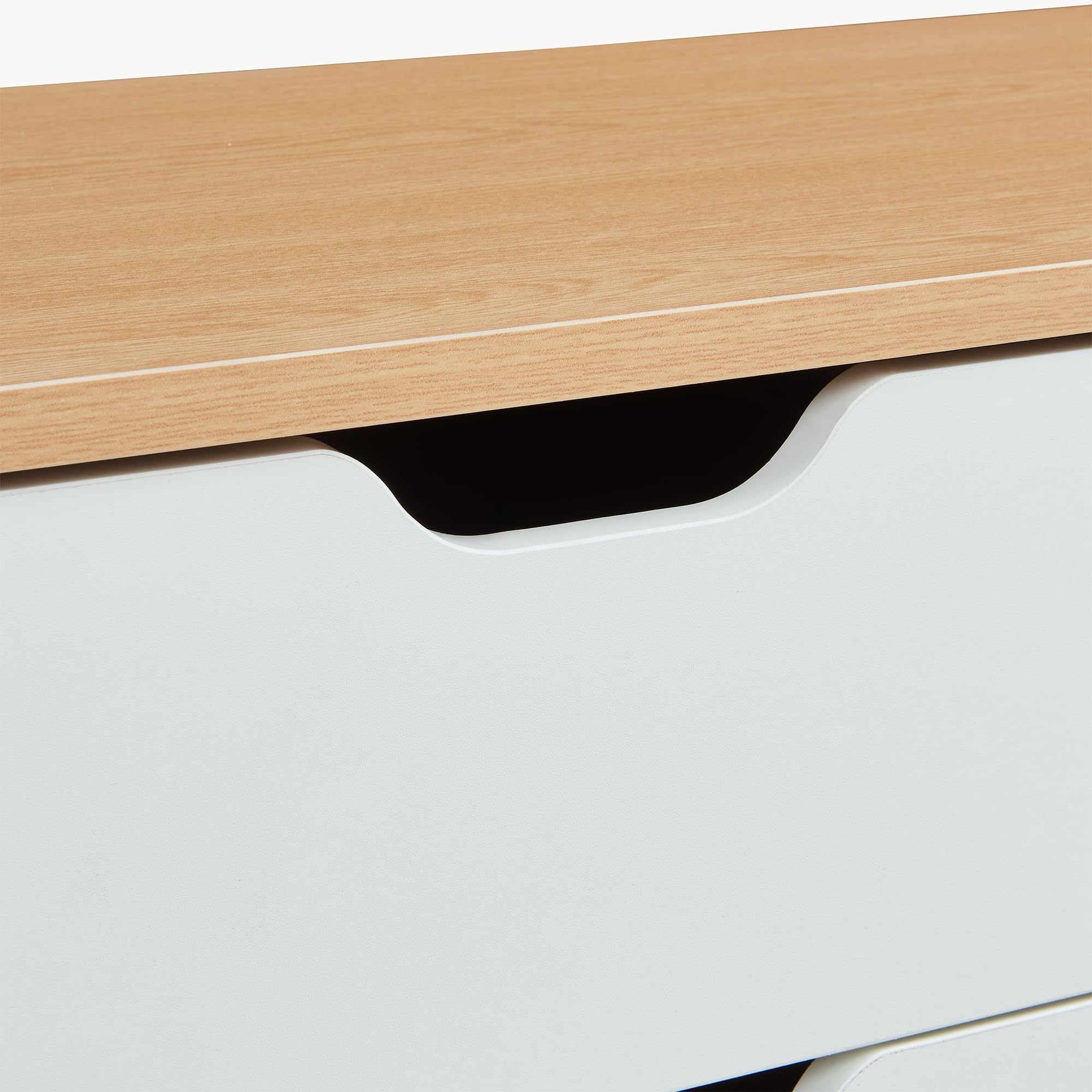 [en.casa] Mobile Porta TV con 4 Cassetti e Scomparti Vani Portaoggetti Stand Multimediale Mobile Contenitore per Soggiorno Camera da Letto Studio 140 x 30 x 45 cm - Effetto Rovere/Bianco