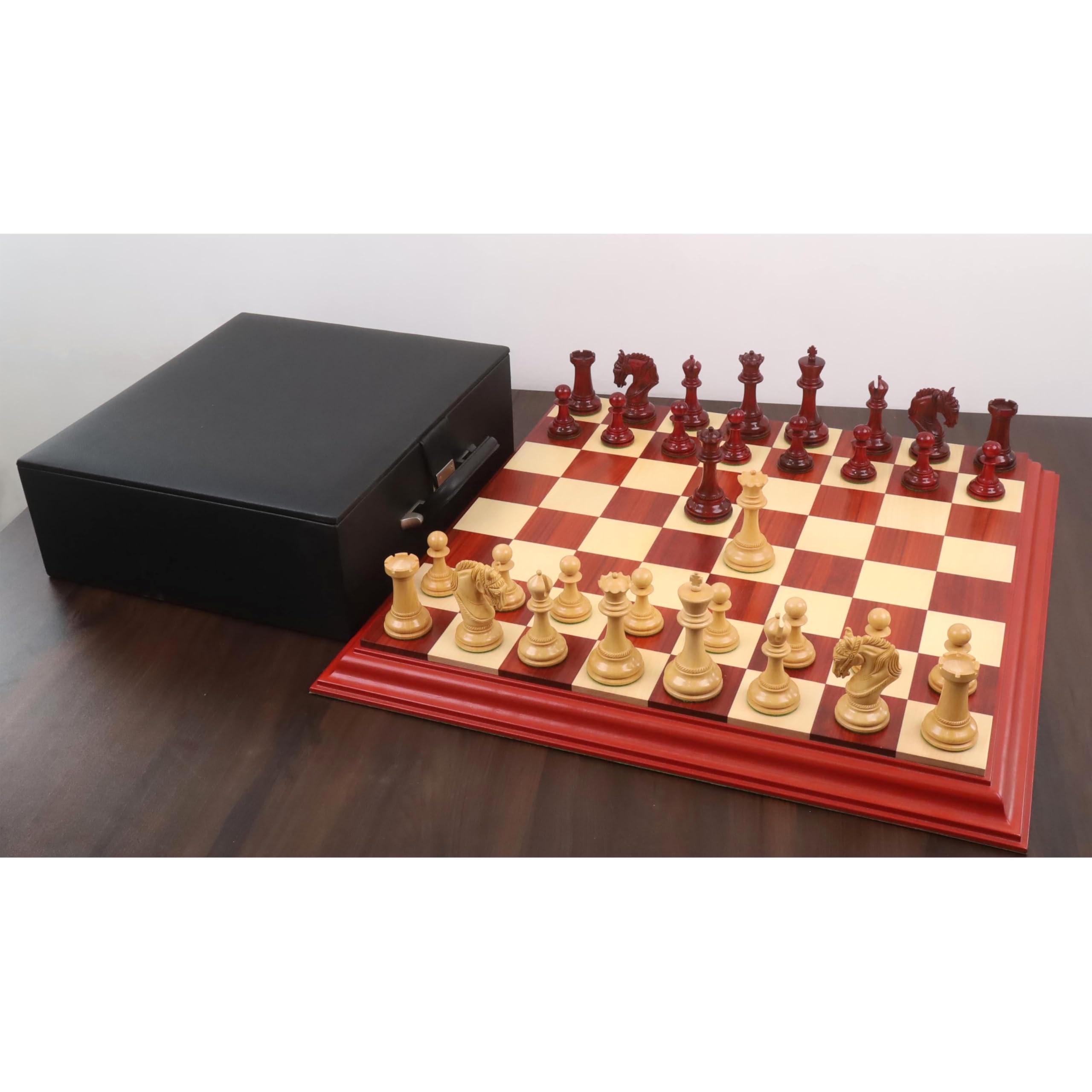 Royal Chess Mall - Juego de ajedrez Staunton de Lujo Imperator de 4,3" - Solo Piezas de ajedrez - Palisandro Bud - Peso Triple