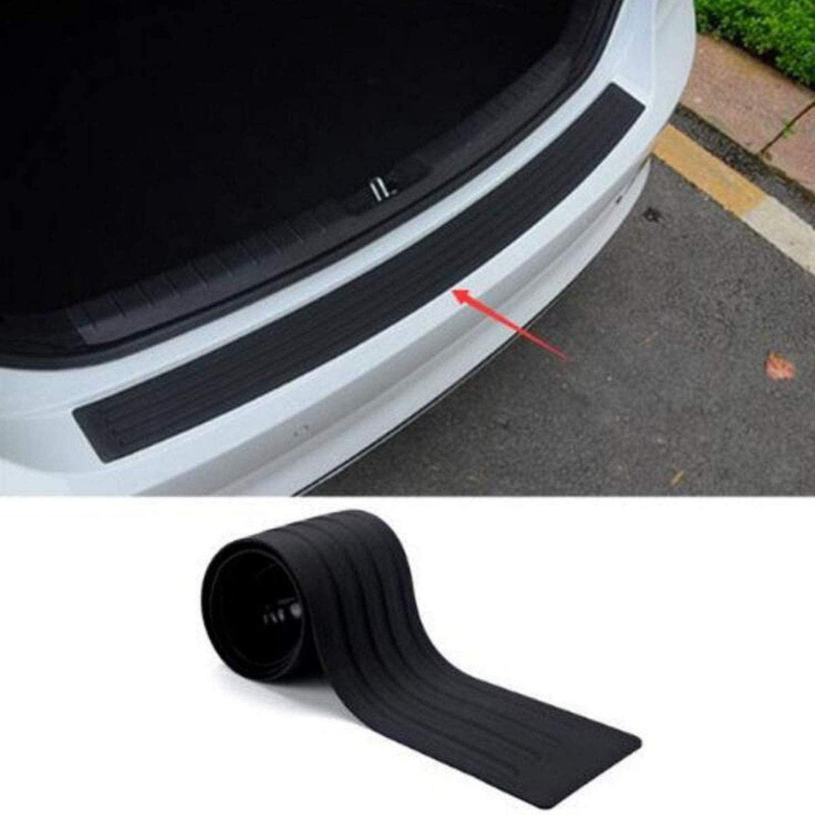 Gugou Rear Bumper Protector Guard Universal Black Rubber Scratch,Resistant Trunk Door Entry Guards Accessory Trim Cover for SUV/Cars,Easy D.I.Y. Installation(35.8Inch)