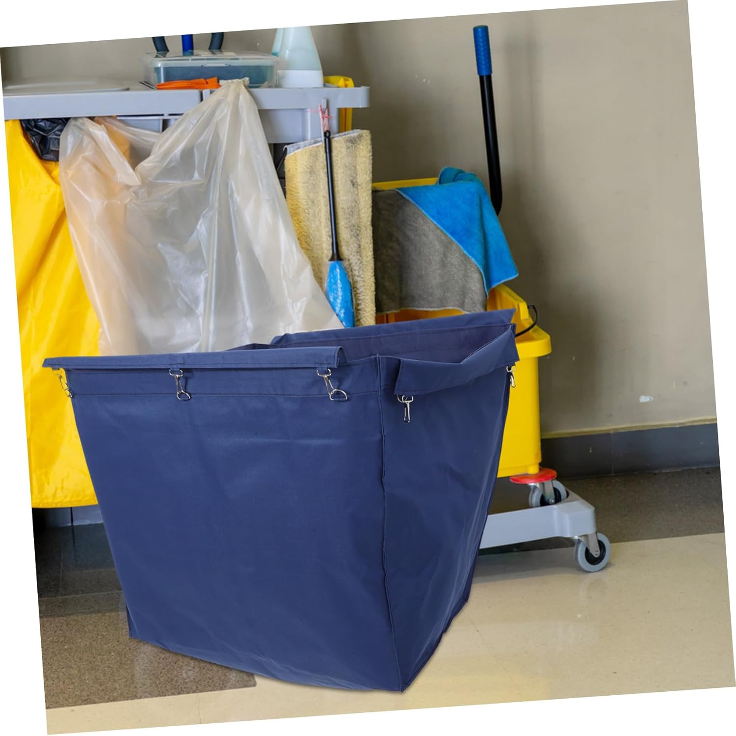 Janitorial Cart Bag High Capacity Cleaning Bag for Housekeeping Multifunctional Trash Collection Liner for Extended Use Design