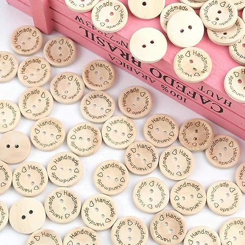 Miniatura 4 de 200 botones de madera hechos a mano de 1 pulgada con botones de amor para manualidades, botones de madera para manualidades, botones redondos a