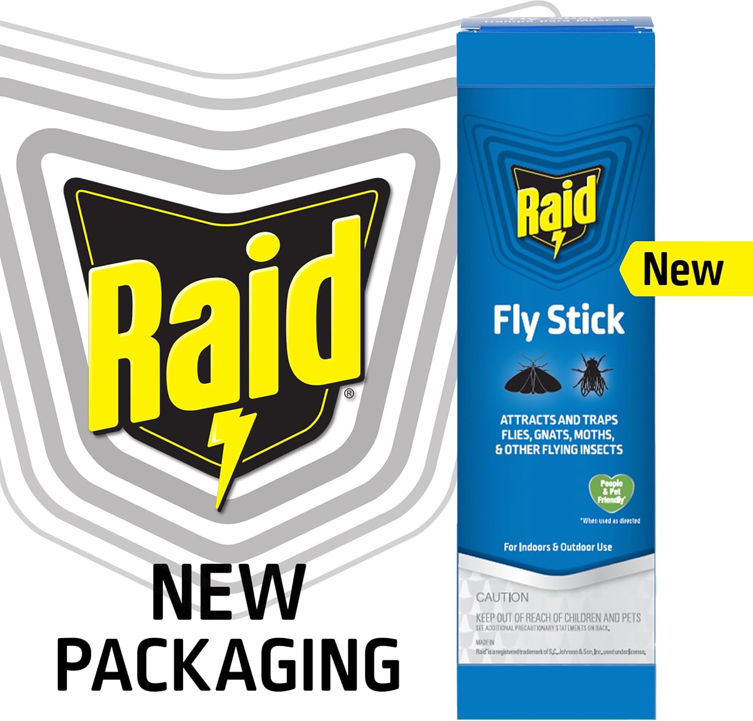 Raid Fly Stick, Pack of 6, Each Trap Catches up to 150 Flies, Indoor and Outdoor Use