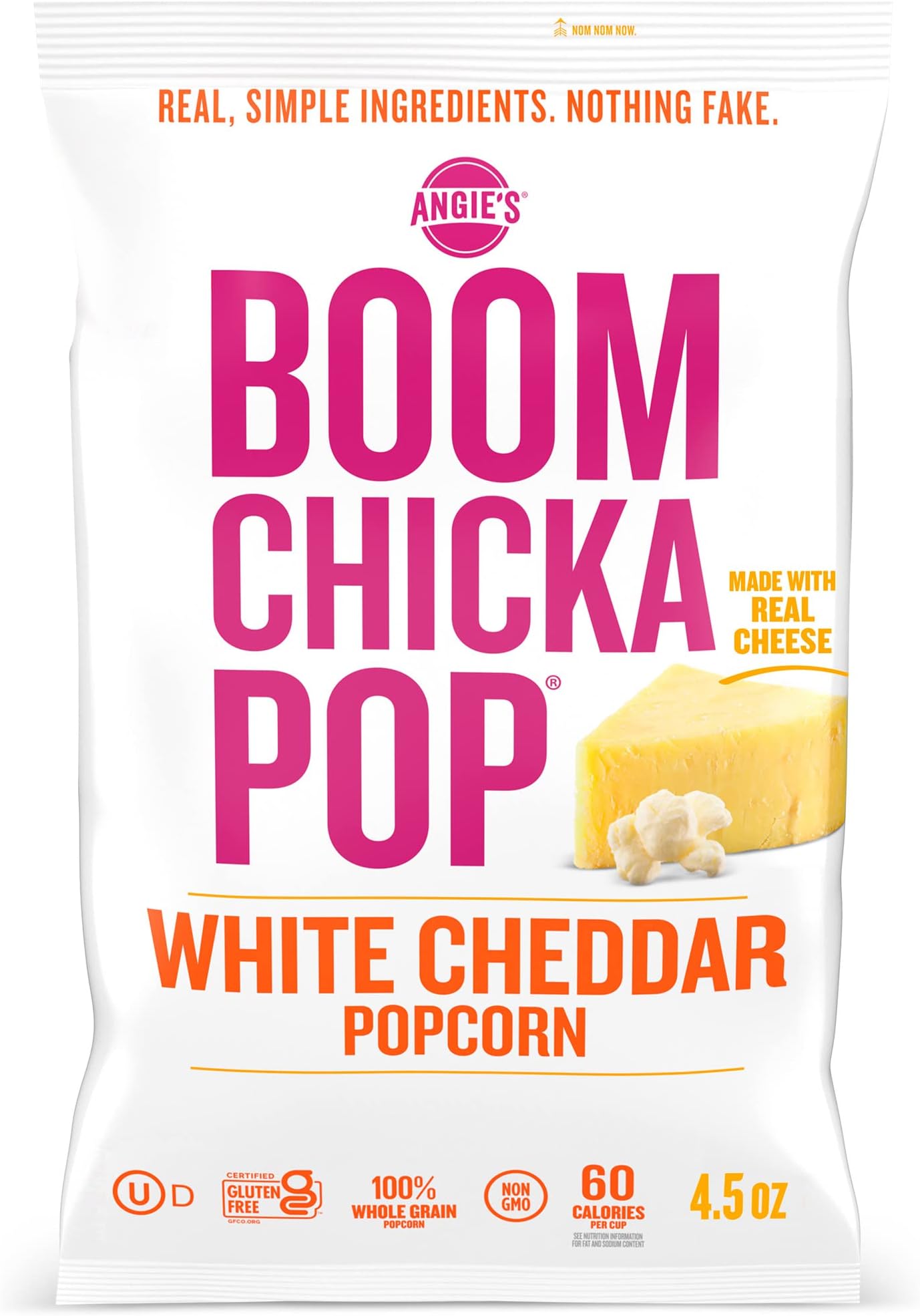 Angie's BOOMCHICKAPOP White Cheddar Popcorn, 4.5 oz.