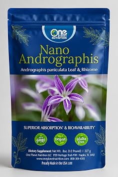 One Planet Nutrition Nano Andrographis Powder 8 oz (227 Servings) - Nano-Particle Size Andrographis Extract - Supports Overall Wellness - Non-GMO, Vegan, Gluten-Free