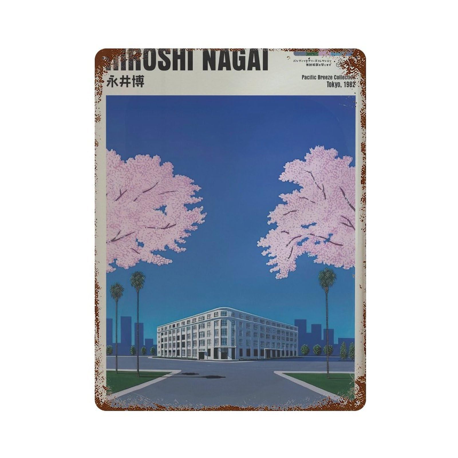 xiaoxiaoshen Hiroshi Nagai Japanese City Pop Vaporwave Home Decor Wall Decor Art Metal Tin Poster Modern Home Decor Art Home Bar Shop Decorations Vintage Sign 40x30cm