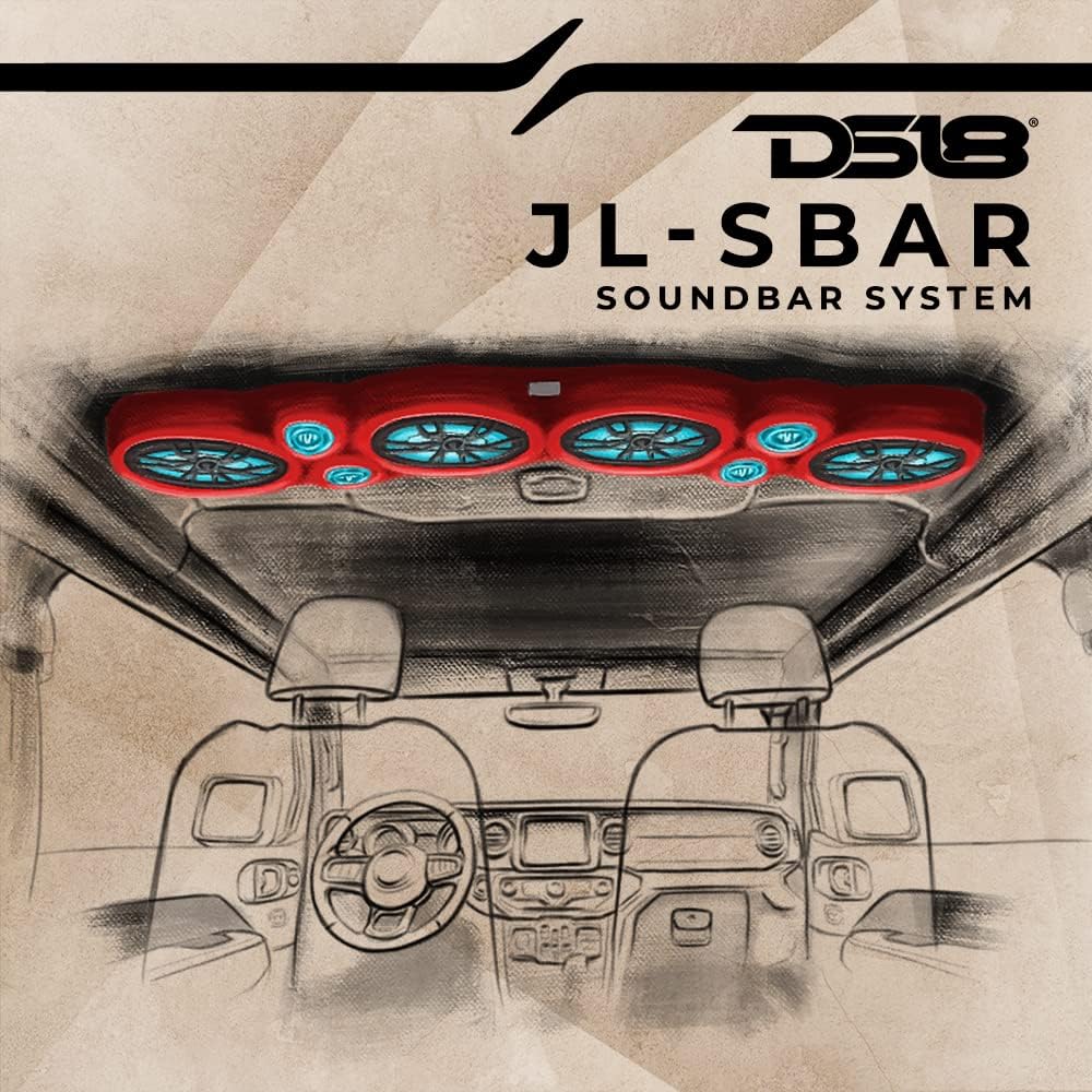 Buy DS18 JLSBAR Black Jeep Wrangler Overhead Soundbar for JL 20072021
