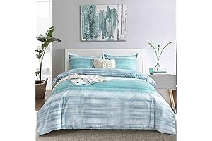 King Size Comforter Set, Blue, Grey and Teal
