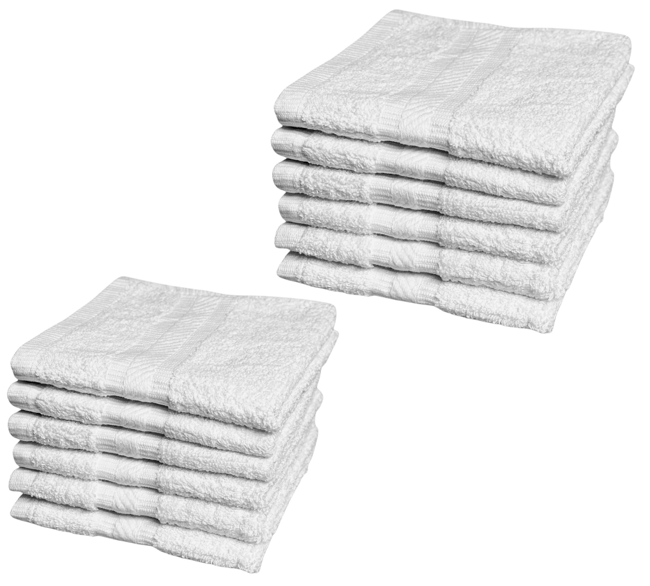 Petal Cliff 12 Pack Washcloths 100% Ring-Spun Cotton Wash Cloths Design to exfoliate Your Hands, Body or face - Extra Soft and Absorbent – Machine Washable Size 12