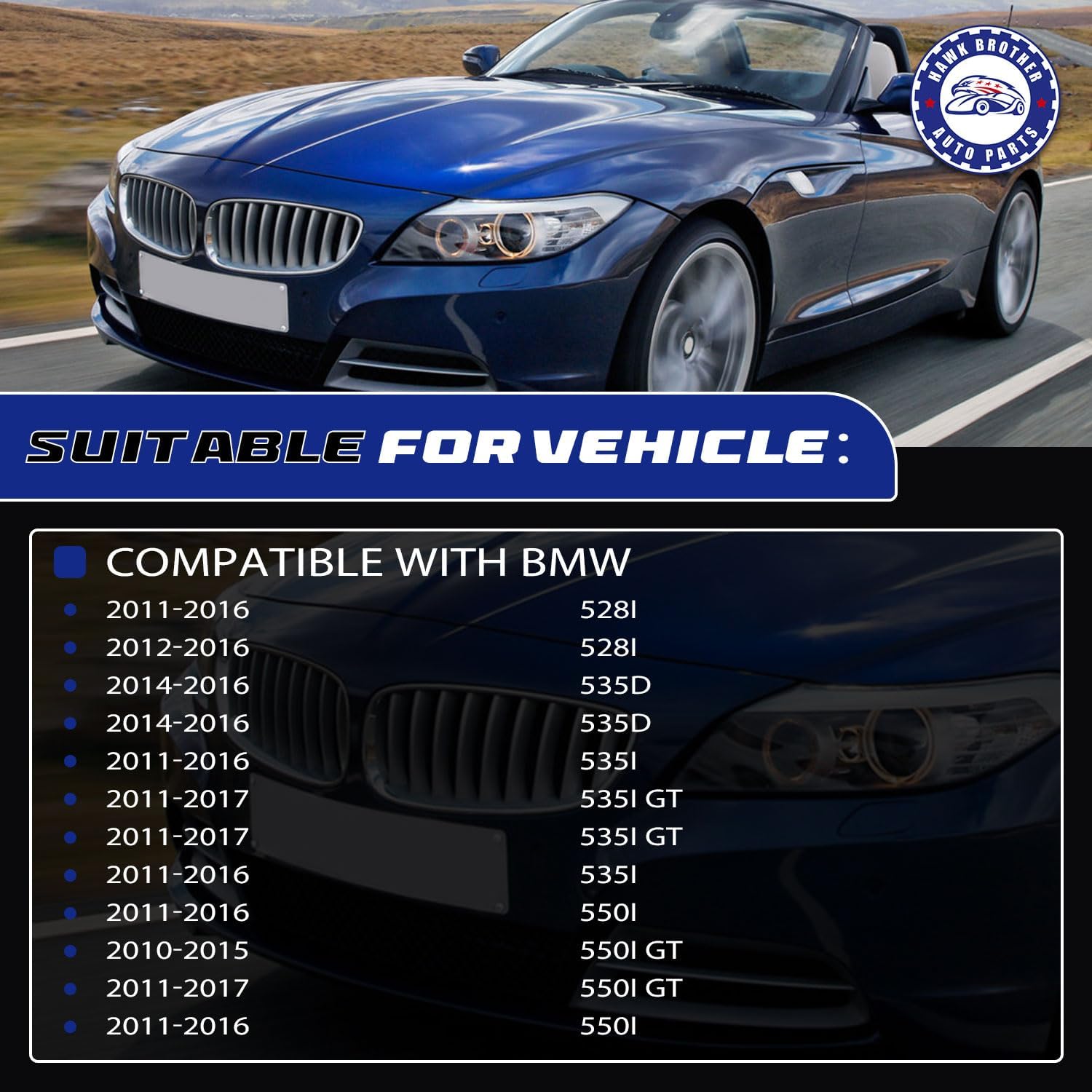 Front Upper Suspension Control Arm and Ball Joint,Bushing Assembly Compatible with 2011-2016 BMW 535I 528I 550I 535D 640I 650I Active Hybrid5