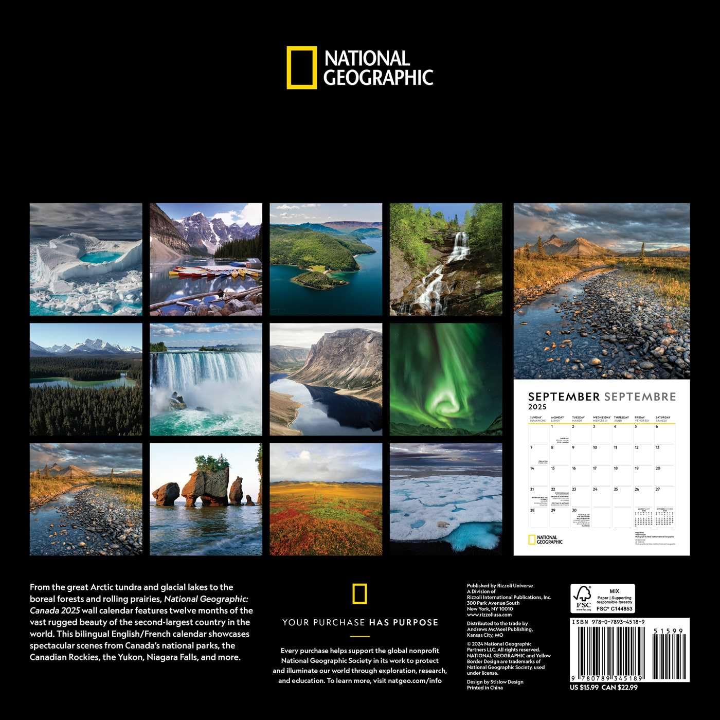 National Geographic: Canada 2025 Wall Calendar