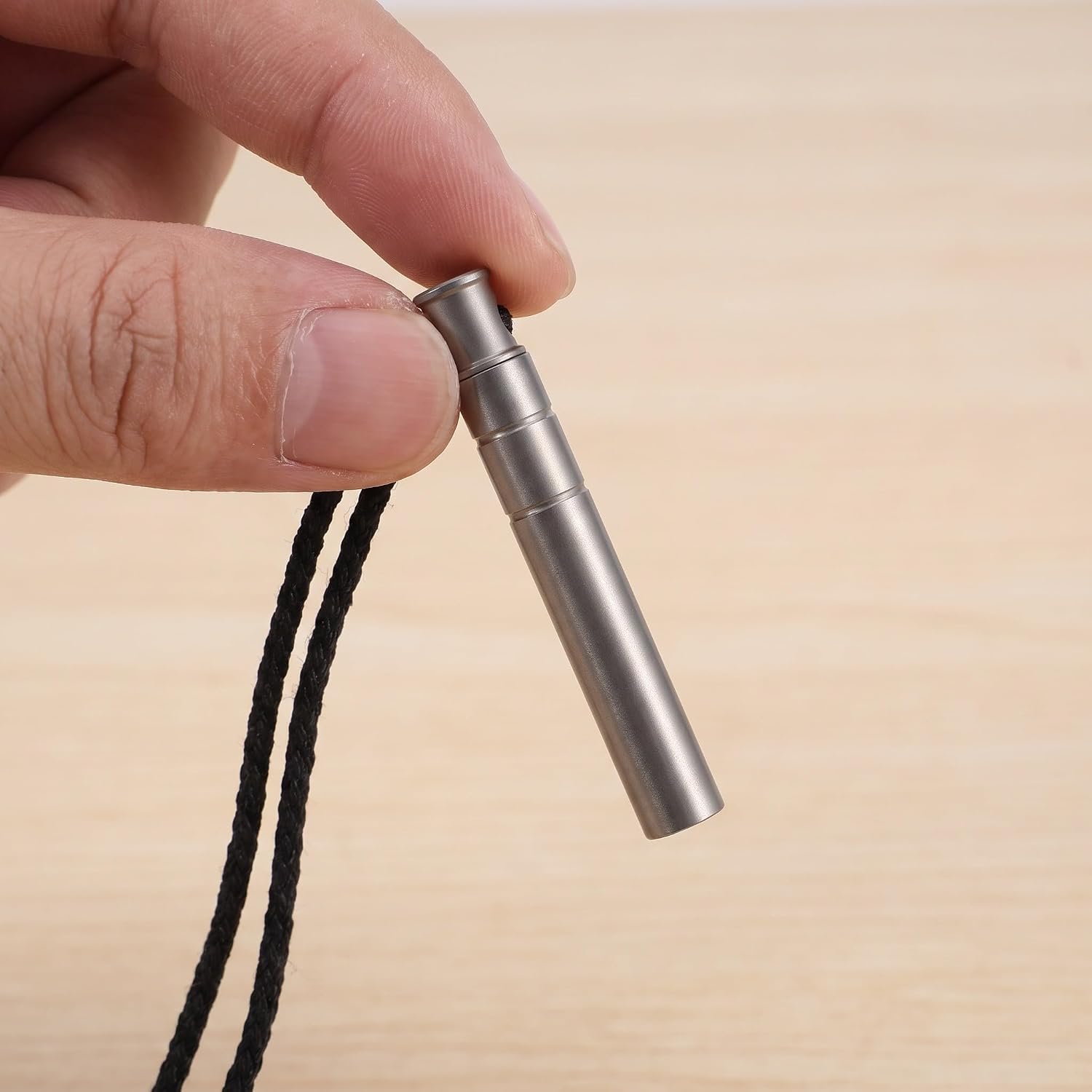 WOONEKY 2pcs Titanium Alloy Metal Whistle 120db Blast Loud Signaling Emergency Whistle with Single Tube Beanless Design and Lanyard for Outdoor Survival, Backpacking, Dog Training,