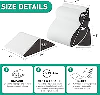 Vista 2 de 4PCS Wedge Pillow Set for After Surgery, Orthopedic Bed Wedge Pillow for Back Pain Relief, Sitting Up in Bed, Acid Reflux, Adjustable Post Surgery