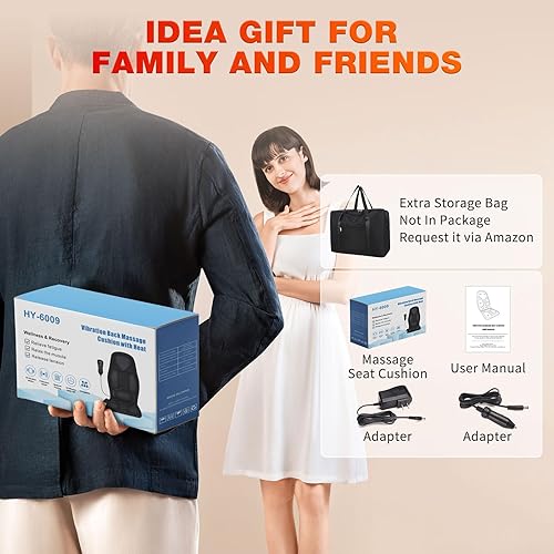 Miniatura 7 de Sotion Masajeador de espalda con calor para aliviar el dolor, almohadilla para silla de masaje de espalda, masaje de cuerpo completo, masajeador de