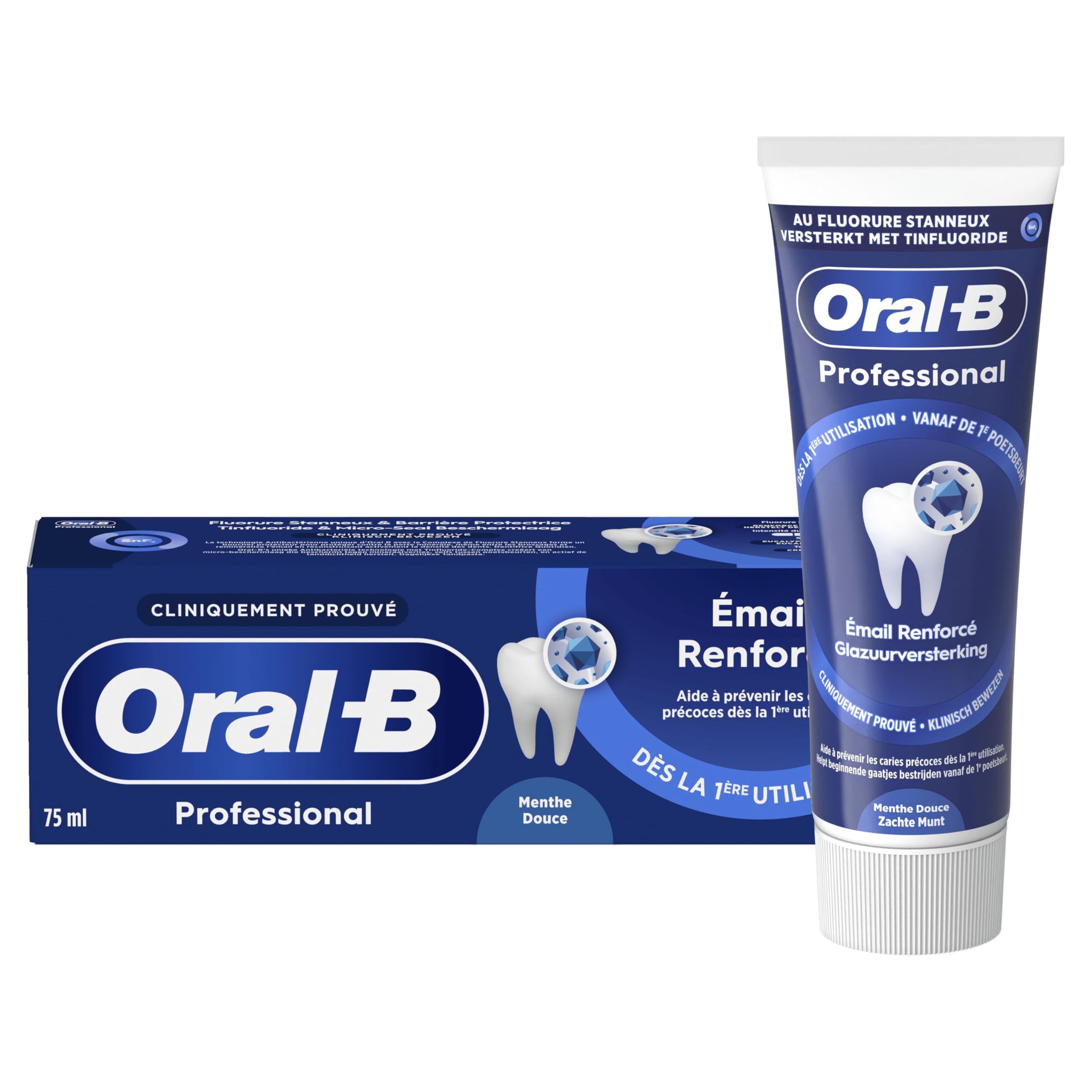 Oral-​B Dentifrice Professional Émail Renforcé Menthe Verte Eucalyptus Arôme Menthe Poivrée 75 ml
