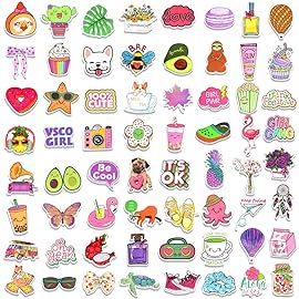 QTL 250pcs Cute Vinyl Stickers for Girls Stickers for Kids Teens Girls Easter Basket Stuffers Gifts Water Bottle Stickers for Hydroflask Waterproof
