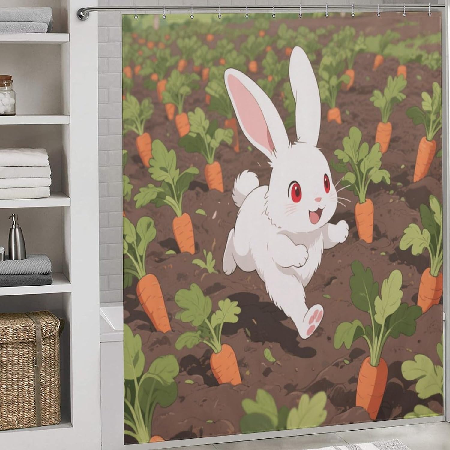 Shower Curtains Fabric Shower Curtain Liner Liner Showers Curtain Rabbit Showers Curtin Opaque for Privacy Protection Water Splash Protection High Aesthetics