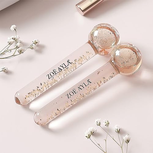 Miniatura 2 de Zoe Ayla - Mini globos de hielo, 2 piezas, rodillo facial para mujeres y hombres, desinflador facial, aprieta la piel, reduce las líneas finas,