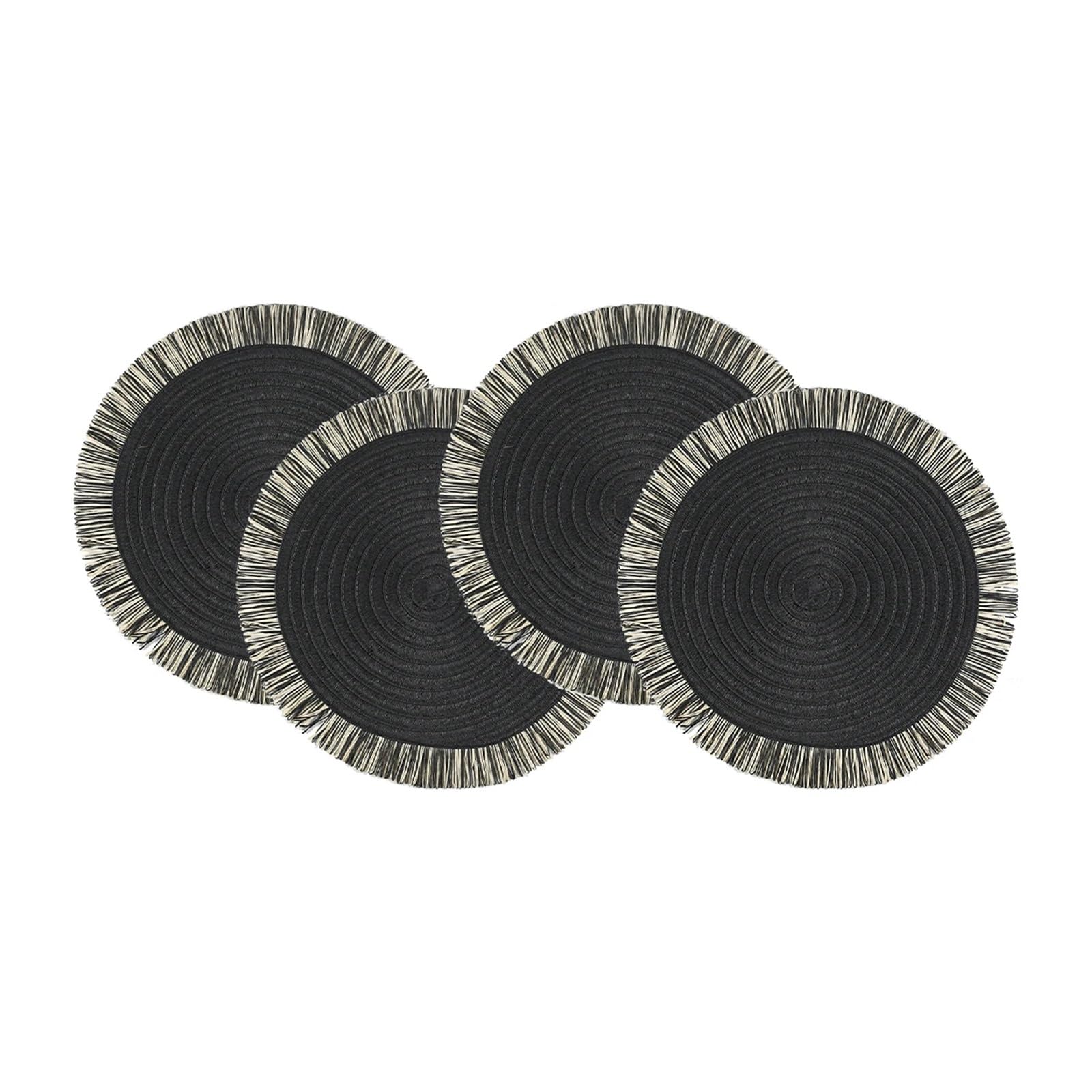 Napperons ronds pour table à manger : lot de 4 dessous de plat de 15 pouces pour cuisine