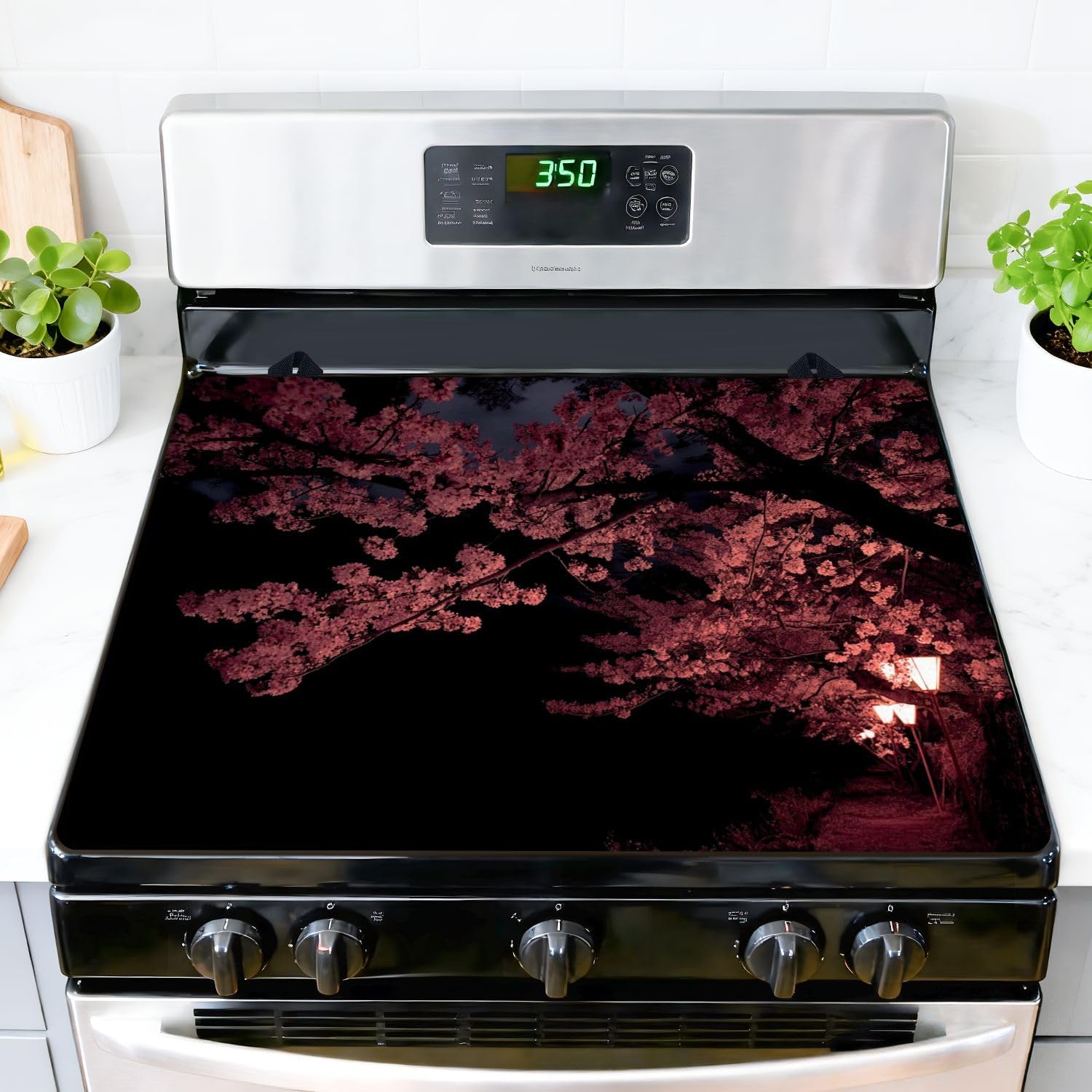 Stove Top Covers for Electric Stove Seal Beach Pier Sunset Glass Cooktop Burner Covers Heat Resistant Protector Kitchen Decor Keep Stove Clean 28''x20''