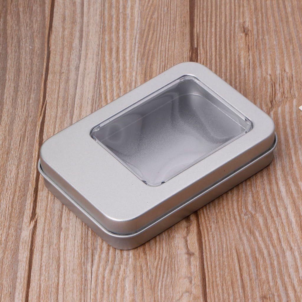Rectangular Tinplate Storage Box With Lid Fillable Empty Collection Holder For Money Coin Candy For Key Sealing For Case