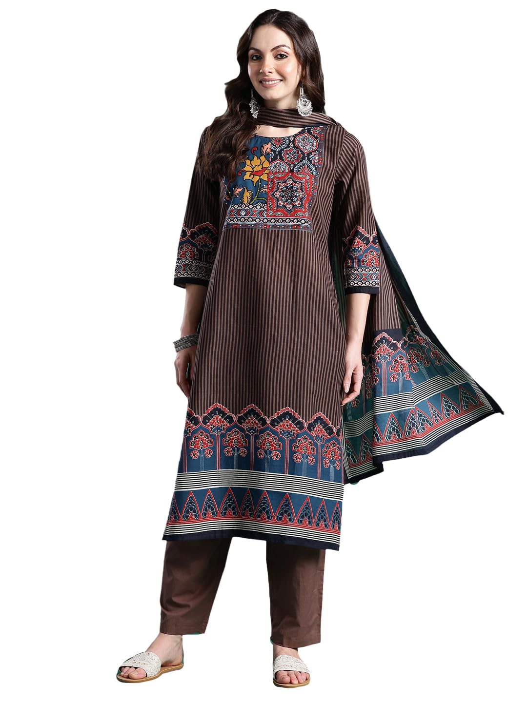 Women Pure Cotton Kurta Set with Dupatta | Festive Suit Set, 10414-image-41