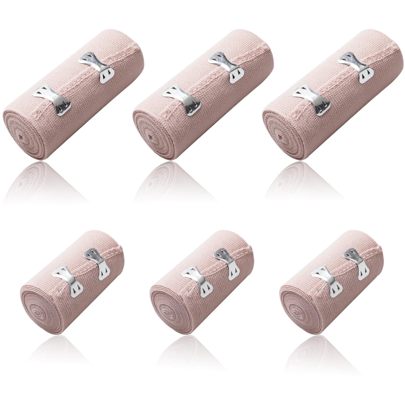 Lot De 9 Bandages élastiques Médicaux - 3 Tailles (5, 7, 10,5 Cm) X 4,5 M, Avec Attaches Métalliques