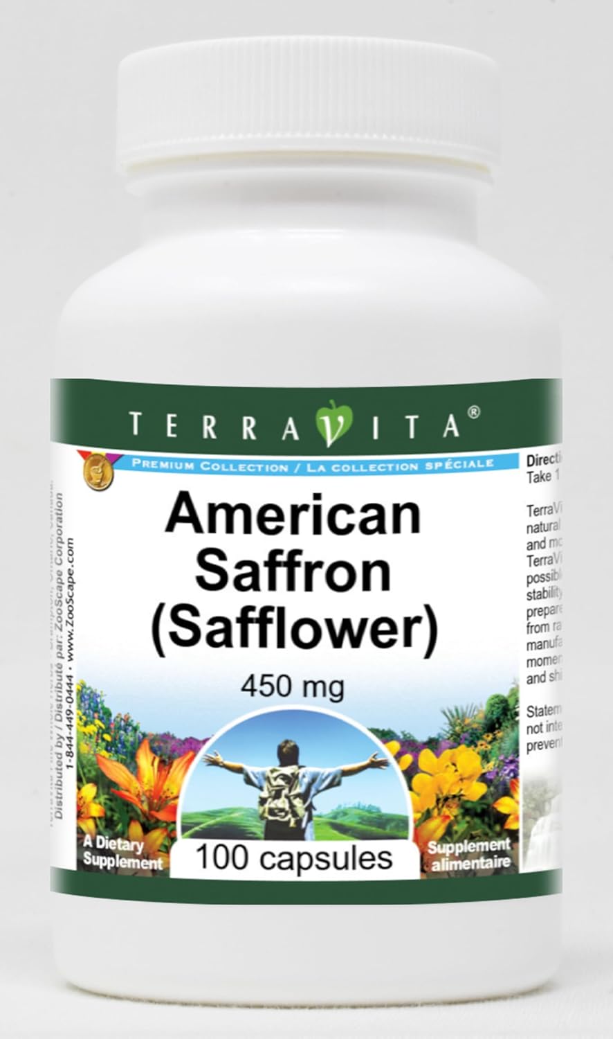 American Saffron (Safflower) - 450 mg (100 Capsules, ZIN: 513246)