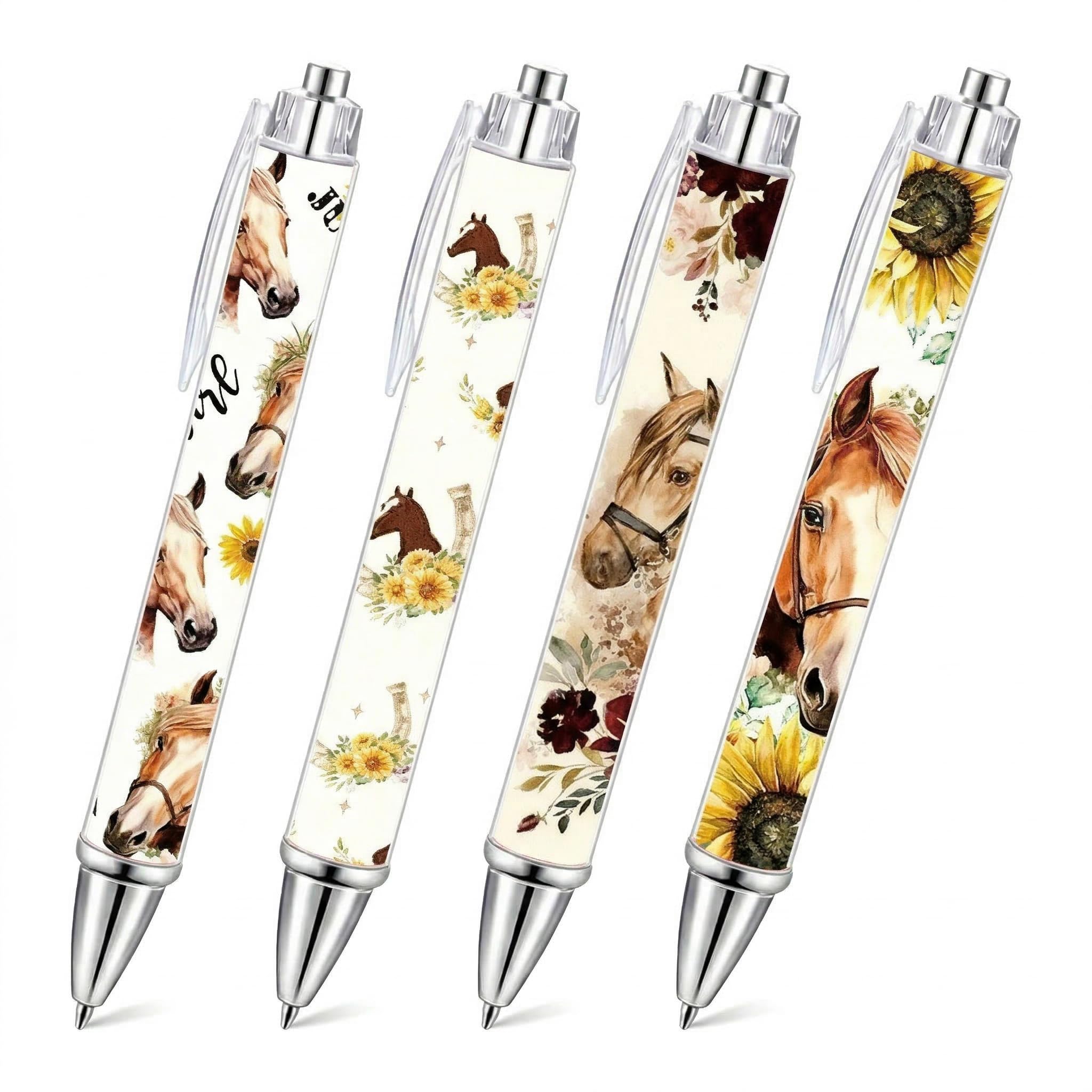 GADITIEK Horse Gifts for Girls, Horses Lover Pens Set of 4 – Cute Animal Ballpoint Pens, Fun Stationery Gift for Girls & Women, Desk Accessories for School, Office or Planner (Horse) — image 1