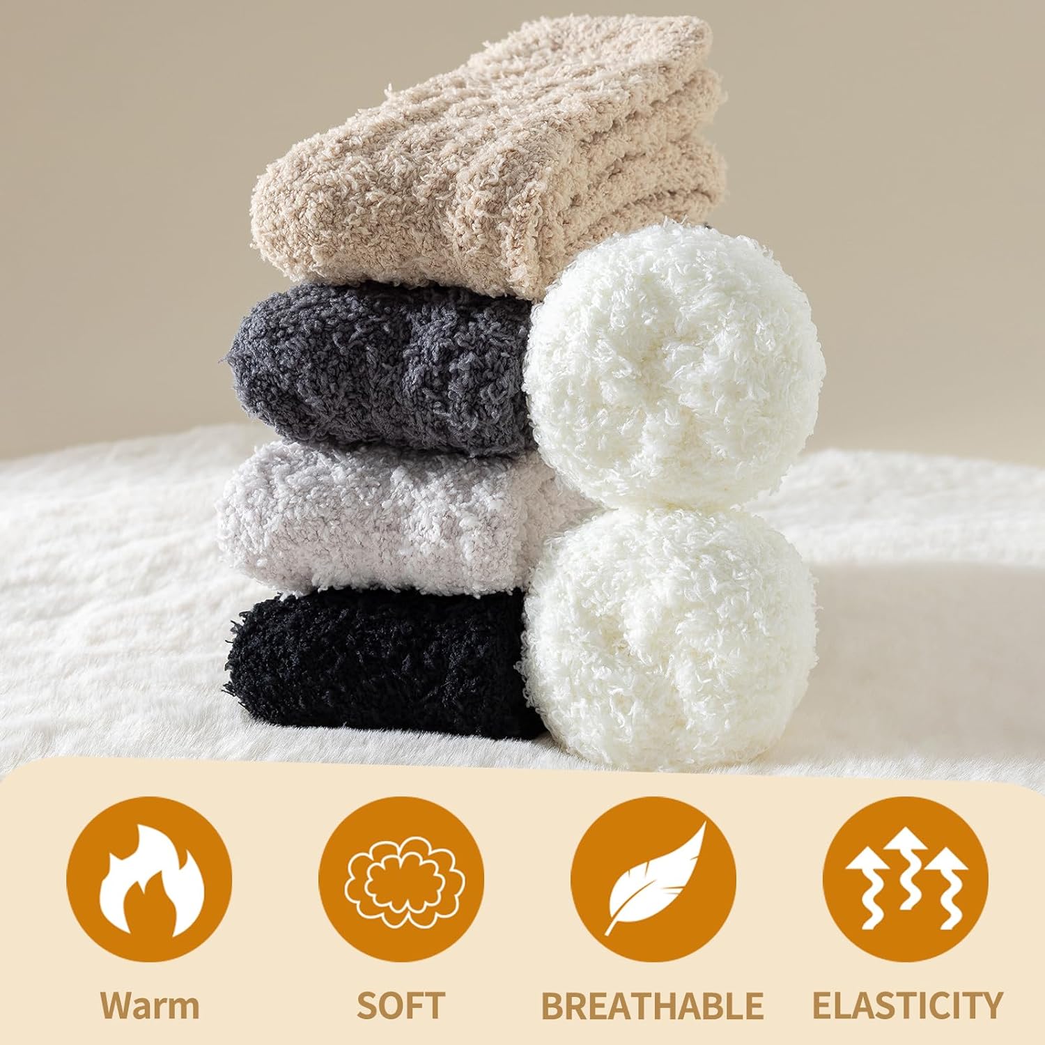 Passionbility Womens Fuzzy Socks Soft Cozy Fluffy Slipper Socks Winter Warm Plush Sleeping Socks - Image 5