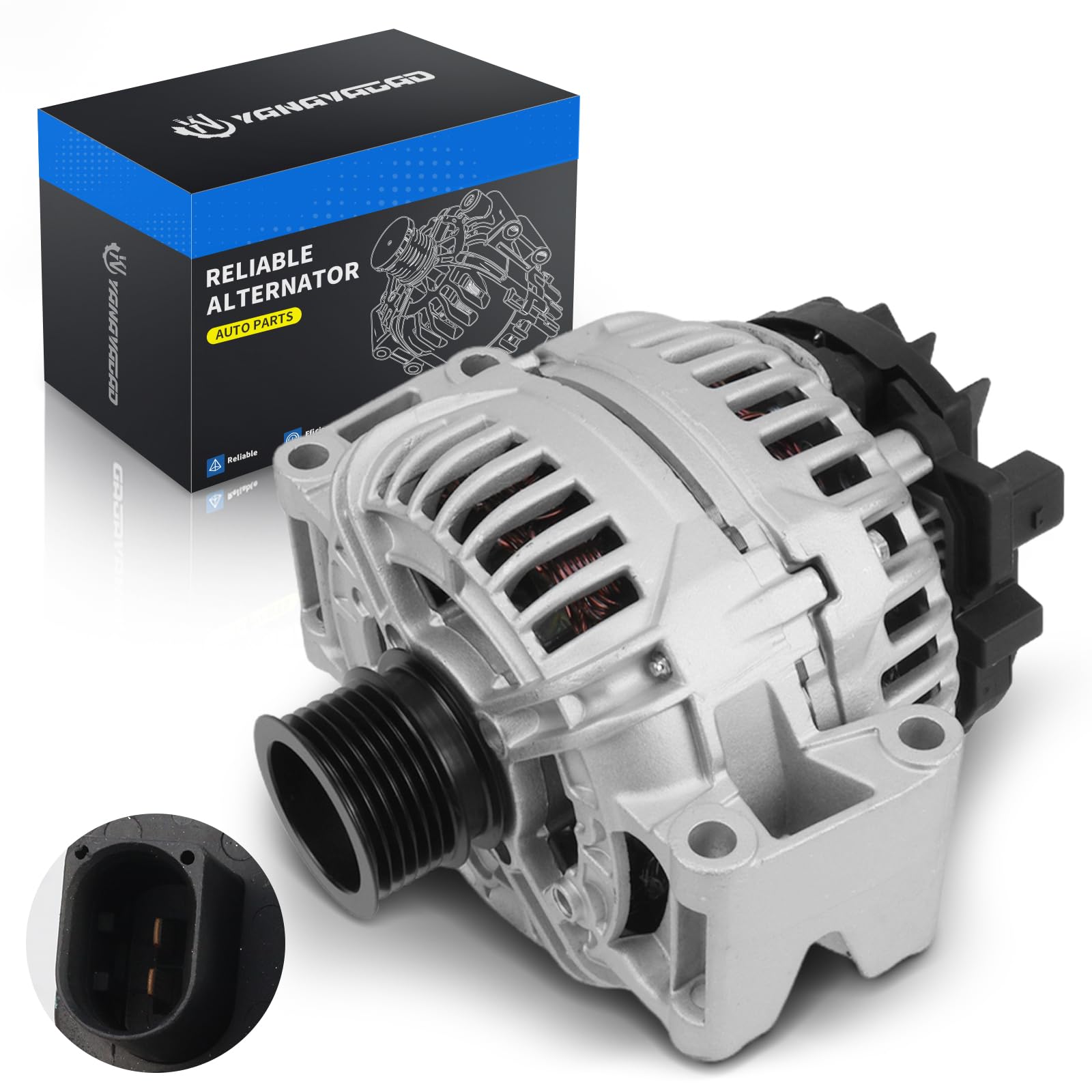 Photo 1 of ***SOCKET DAMAGE*** YINAVAGAD Alternator for Mercedes Benz C300 V6 3.0L 2009 2010 2011 2012, GLK300 GLK350 V6 3.0L 3.5L 2010 2011 2012, Replace 14051N 0009061202 0124525171 0009060322 0131546302 116171