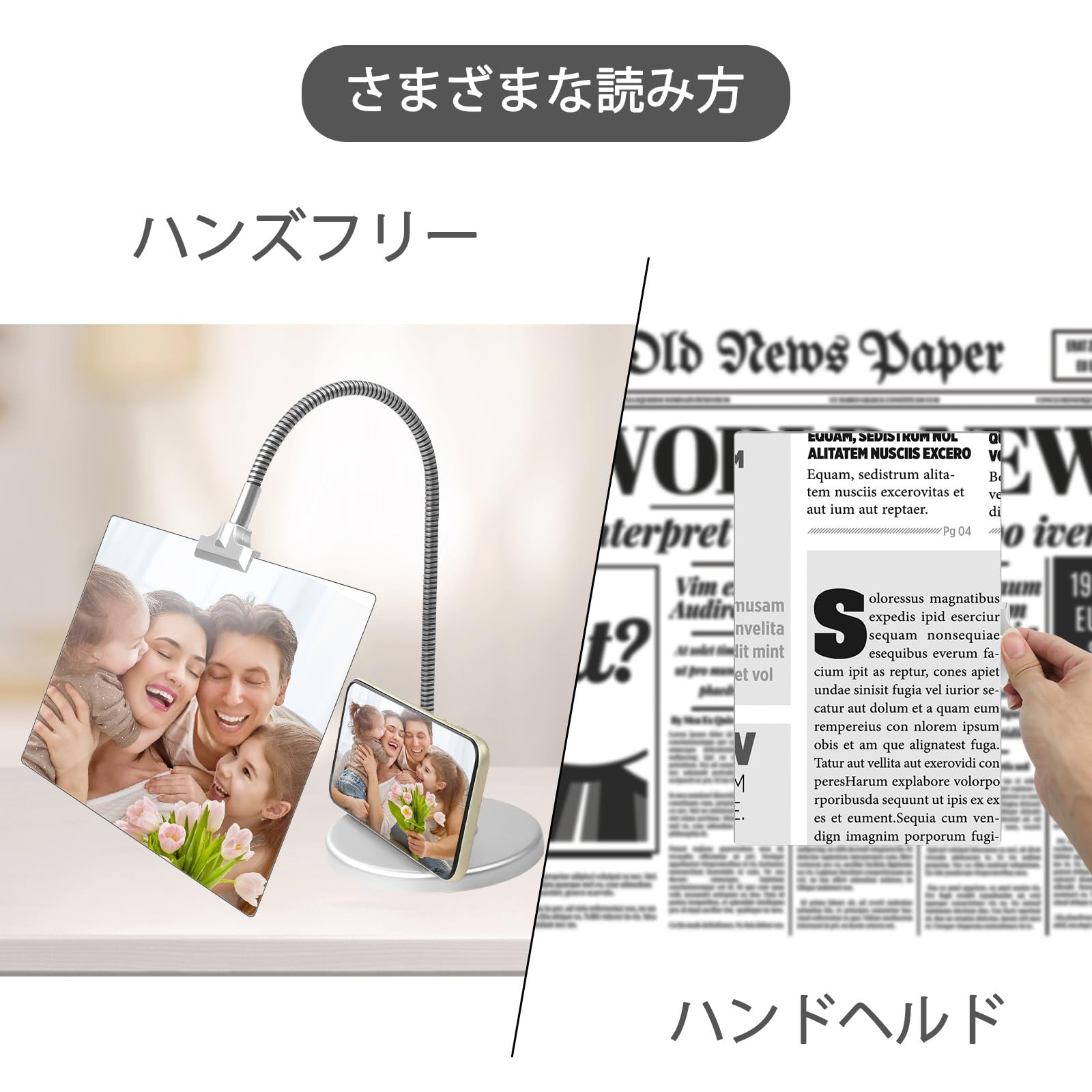 スタンド付き虫眼鏡 25x14.5㎝ フレキシブルグースネック拡大鏡 ルーペ Amazon.co.jp: スタンド付き虫眼鏡、25cmx14.5cm フレキシブル