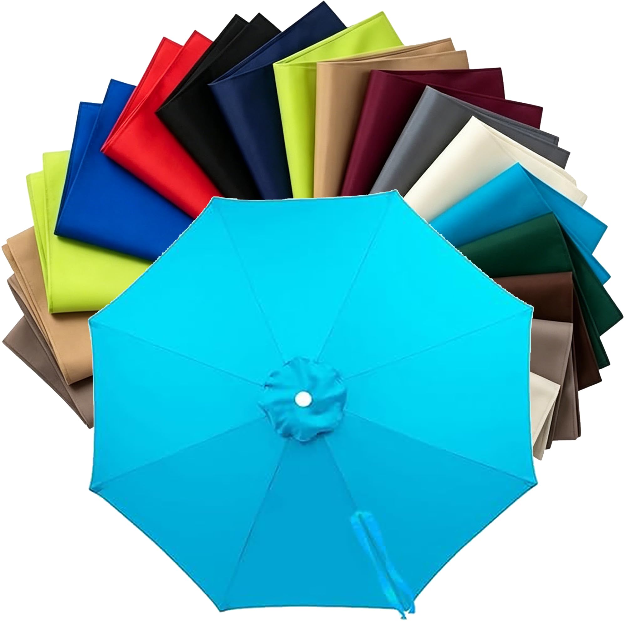 EYKWKB Patio Replacement Parasol Cover 6/8 Arms, Umbrella Replacement Parasol Canopy, Replacement Parasol Fabric Standby Cover, Umbrella Cover for Garden Yard Patio Deck (Canopy Only) Lake Blue