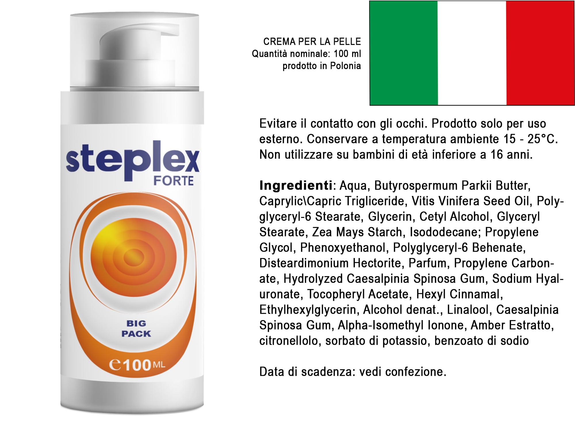 Crema Steplex Forte – 500 ml (5 x 100 ml), confezione da 5