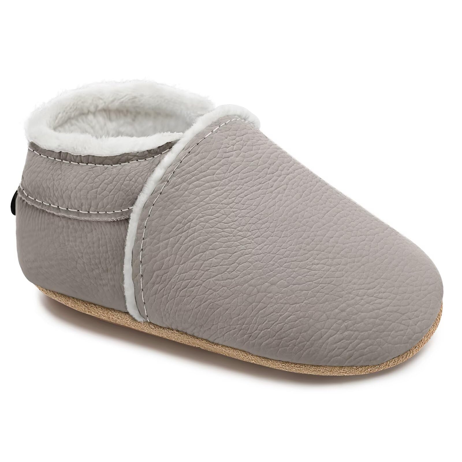 HMIYA Weiche Leder Krabbelschuhe Babyschuhe Lauflernschuhe mit Wildledersohlen für Jungen und Mädchen 0-6 Monate 6-12 Monate 12-18 Monate 18-24 Monate