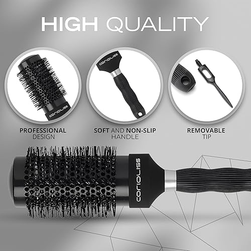 Miniatura 5 de Corioliss  Cepillo de rodillo de pelo para mujer  Cepillo profesional de cerámica  Ideal para cabello corto y peinado de trabajo preciso 2.087 in