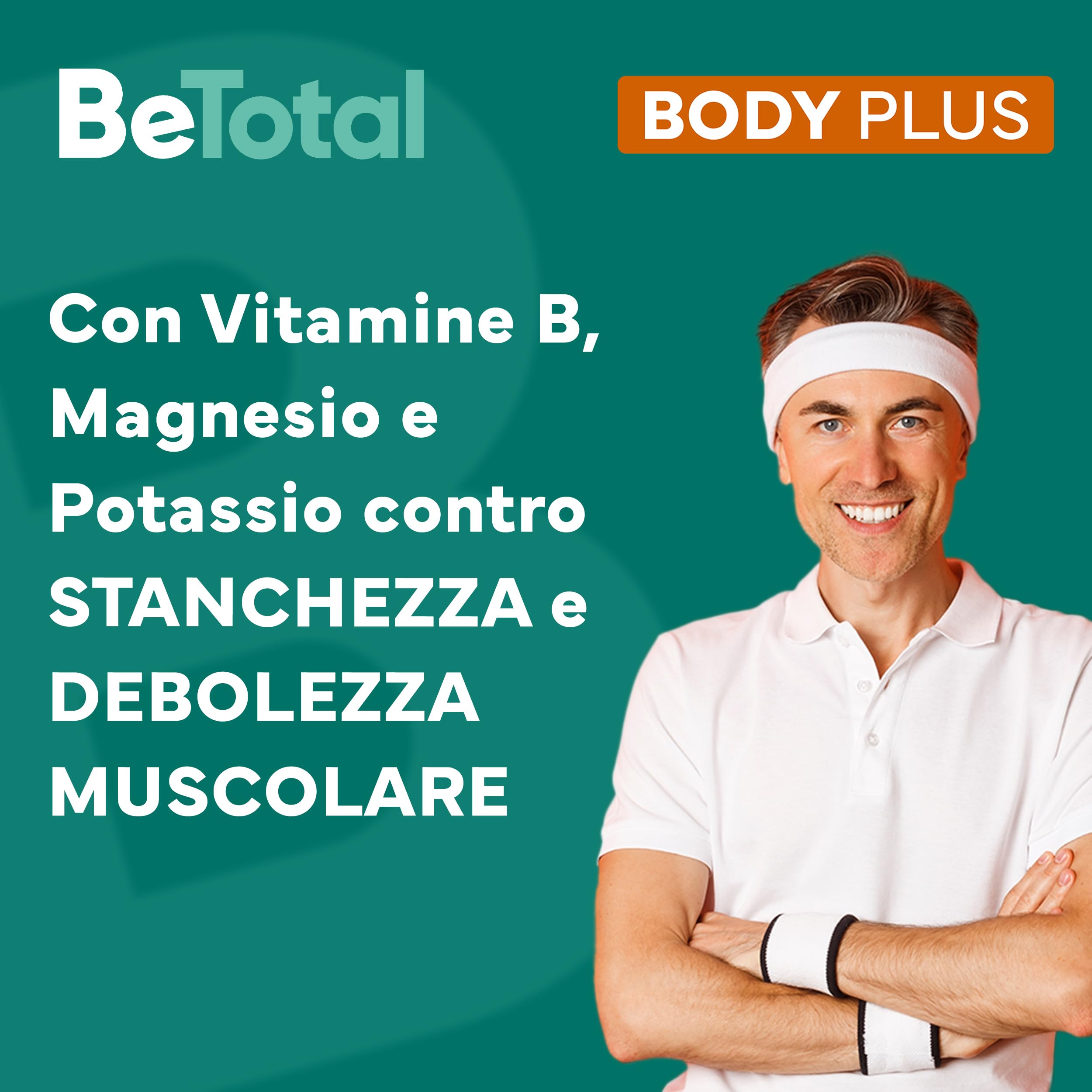 Be-Total Body Plus, Integratore Alimentare a base di vitamine del gruppo B, con Magnesio e Potassio contro stanchezza e debolezza muscolare, 20 Bustine